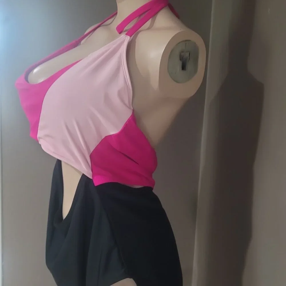 Cyn & Luca Colorblock Cut Out One Piece Swimsuit 3X - Picture 3 of 16